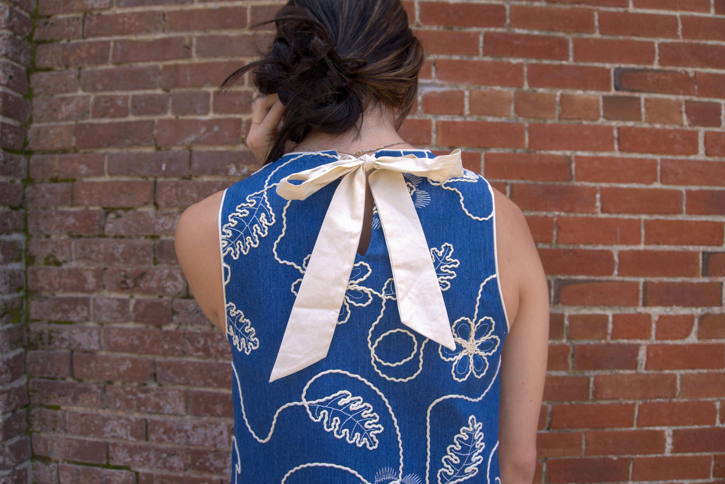 Jacquard Pattern Mini Shift Dress