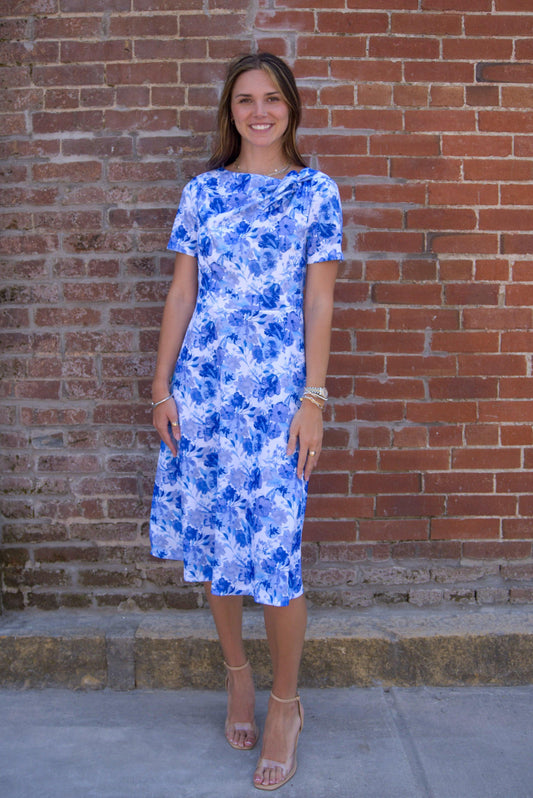 London Times A-Line Midi Dress