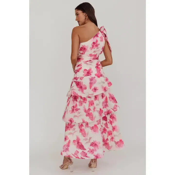 One Shoulder Tiered Maxi Dress