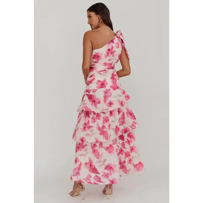 One Shoulder Tiered Maxi Dress