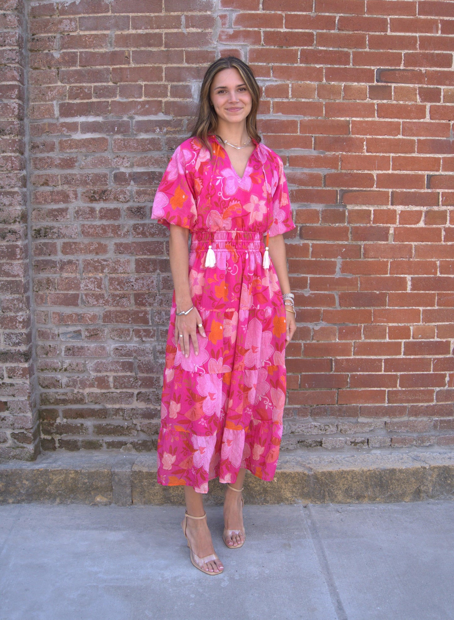 Puff Sleeve Tiered Maxi Dress