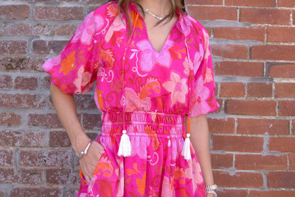 Puff Sleeve Tiered Maxi Dress