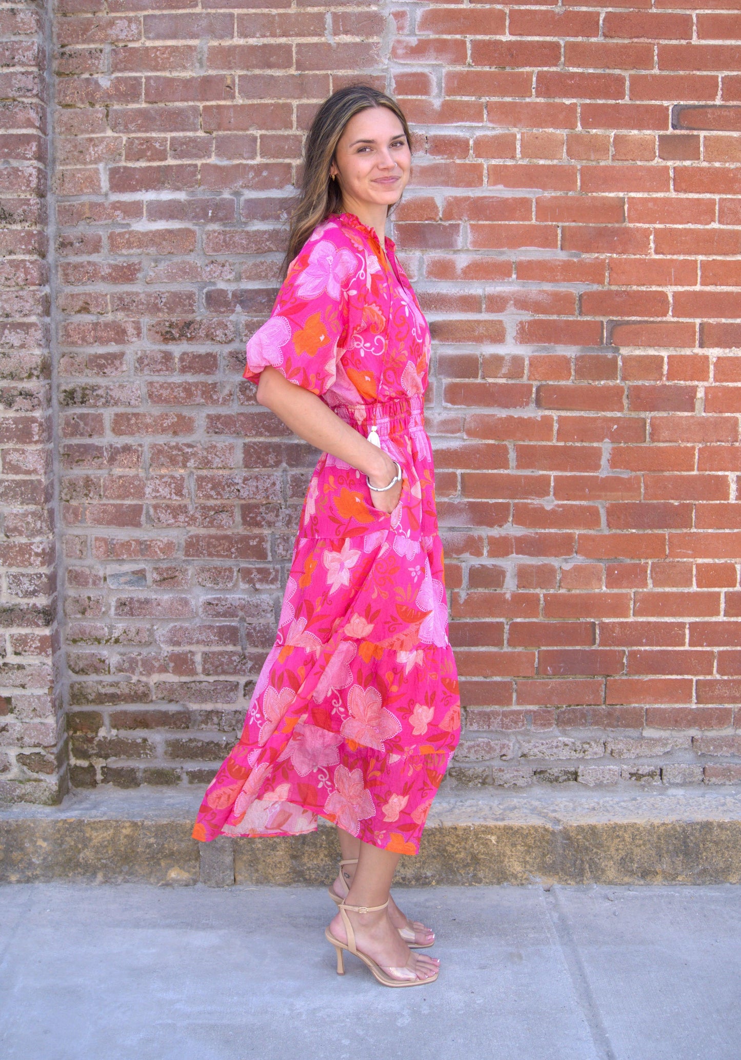 Puff Sleeve Tiered Maxi Dress