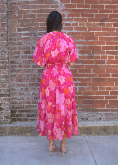 Puff Sleeve Tiered Maxi Dress