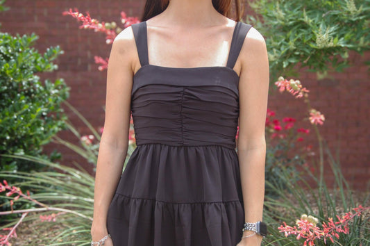 Ruched Fit  & Flare Tank Dress