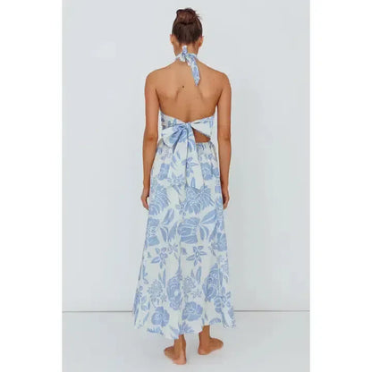 Sleeveless Halter Maxi Dress