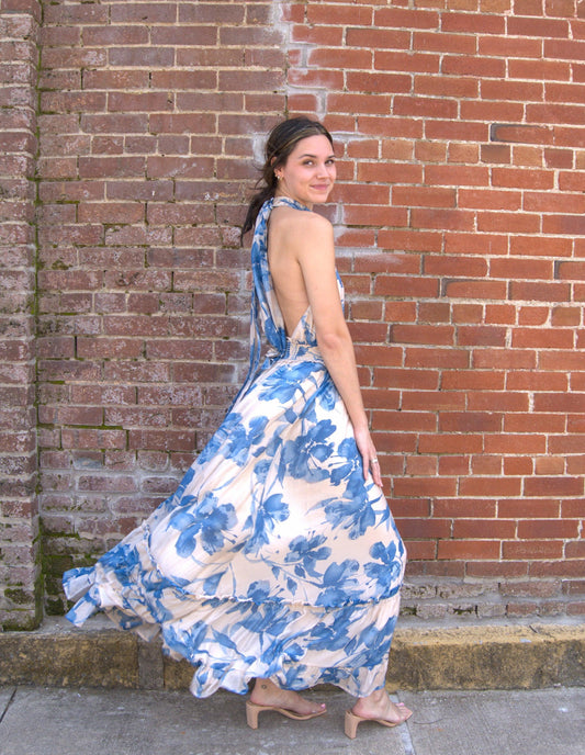 Tie Back Halter Maxi Dress