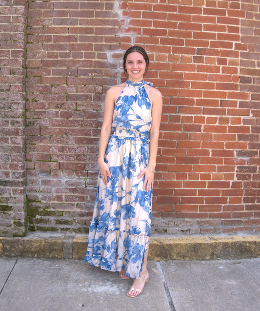 Tie Back Halter Maxi Dress