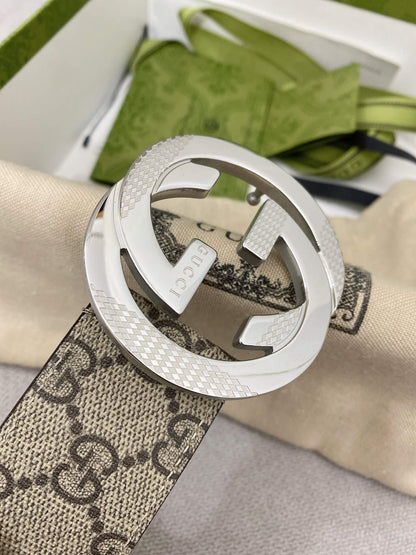 Trendy Monogram Webbing Belt with Metal Buckle